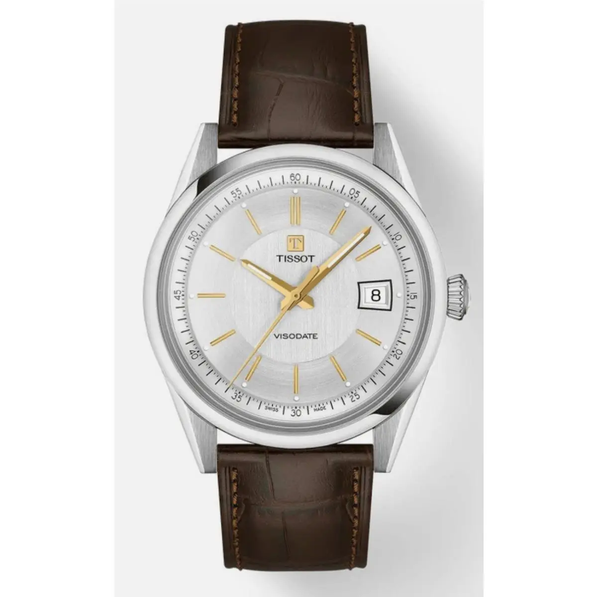 Visodate Automatic 39mm Silver Dial Leather Mens Watch T157.407.16.031.00 by Tissot