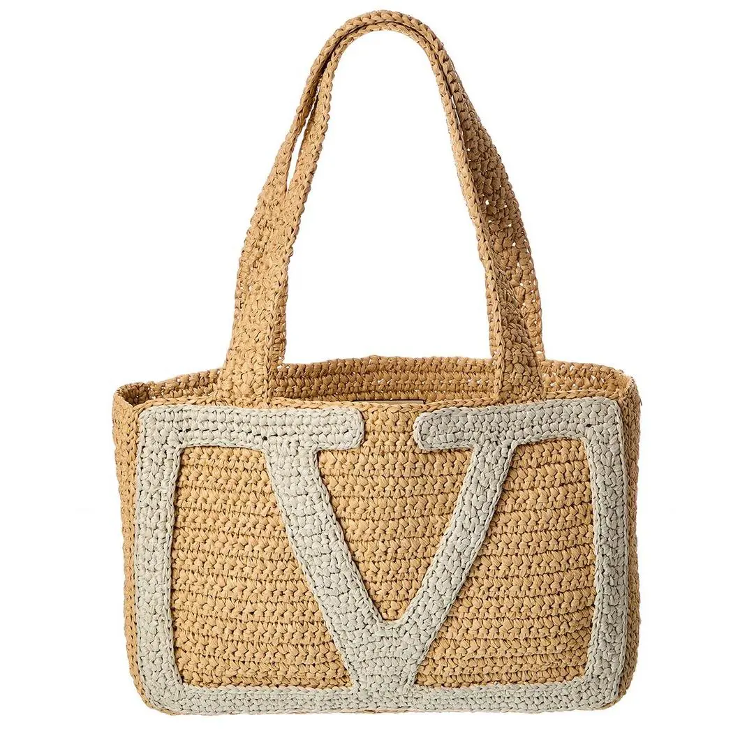 Valentino Viva Medium Raffia Tote Women`s Beige