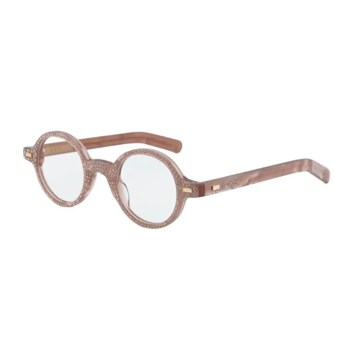 Valentino VLX-185 E Round Pink with White Stones 43 mm Women`s Eyeglasses Frame