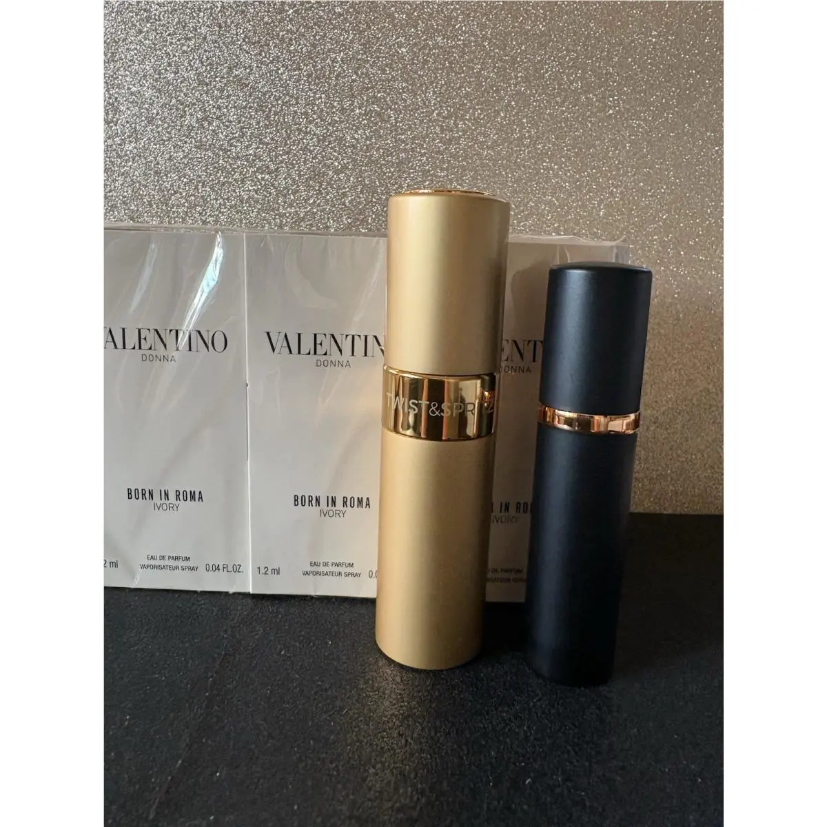 Valentino Donna Born IN Roma Ivory Edp Sample Pack OF 12 with 2 of Travel Spray