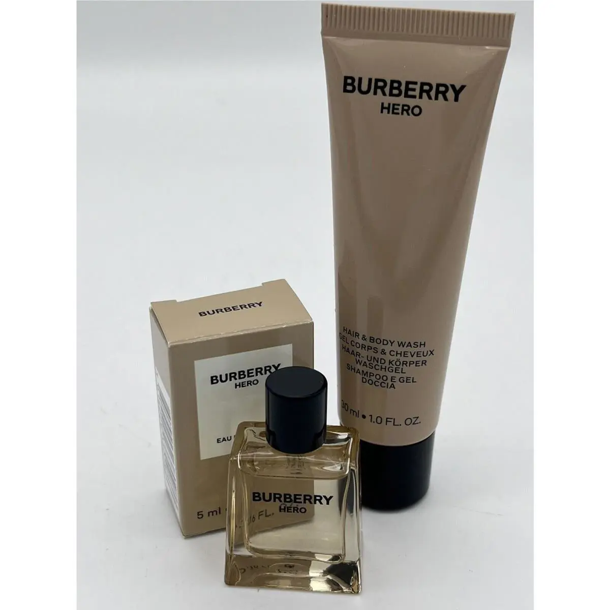 Burberry Hero Eau De Toilette For Men 5ml/0.16oz Hair Body Wash 30ml/1 oz