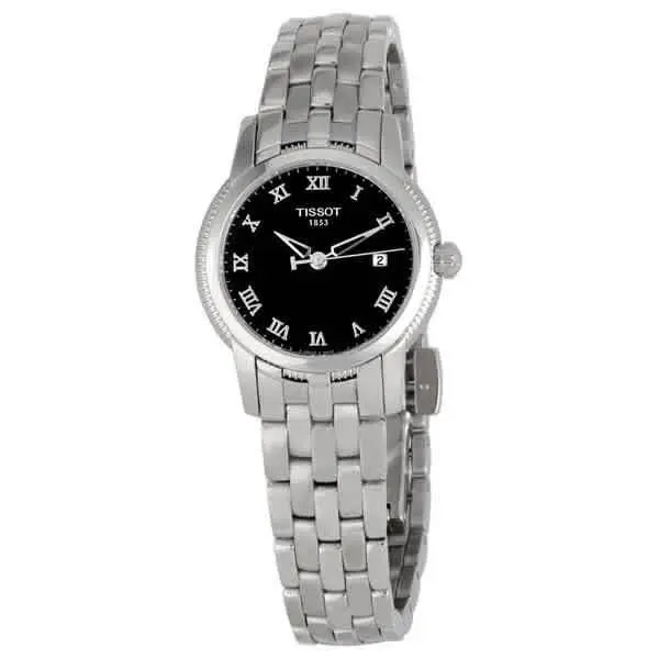 Tissot T031.210.11.053.00 Ballade Iii Black Dial 25.4 mm Women`s Watch - Silver-tone, Dial: Black, Band: Silver