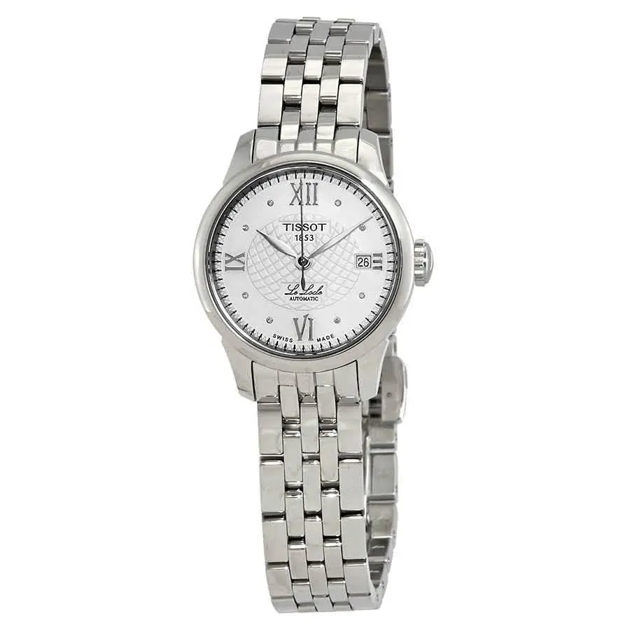 Tissot Le Locle Automatic Silver Diamond Dial Ladies Watch T41.1.183.16 - Dial: Silver, Band: Silver, Bezel: Silver