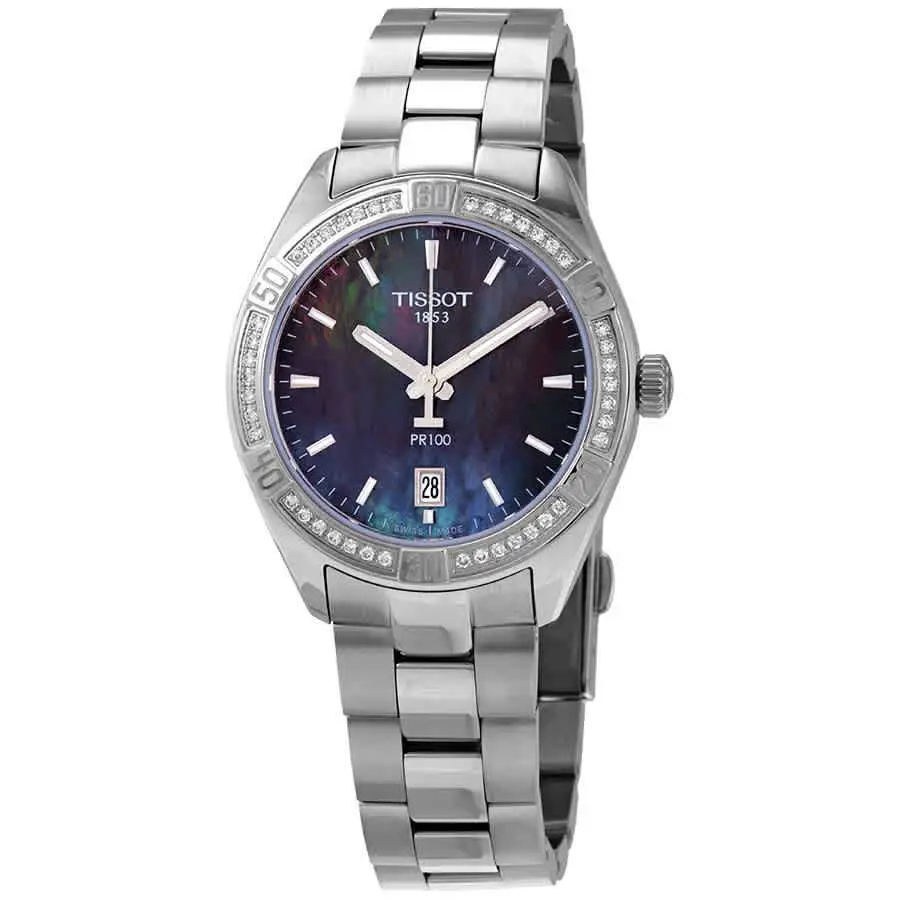 Tissot PR 100 Black Mop Dial Ladies Watch T101.910.61.121.00