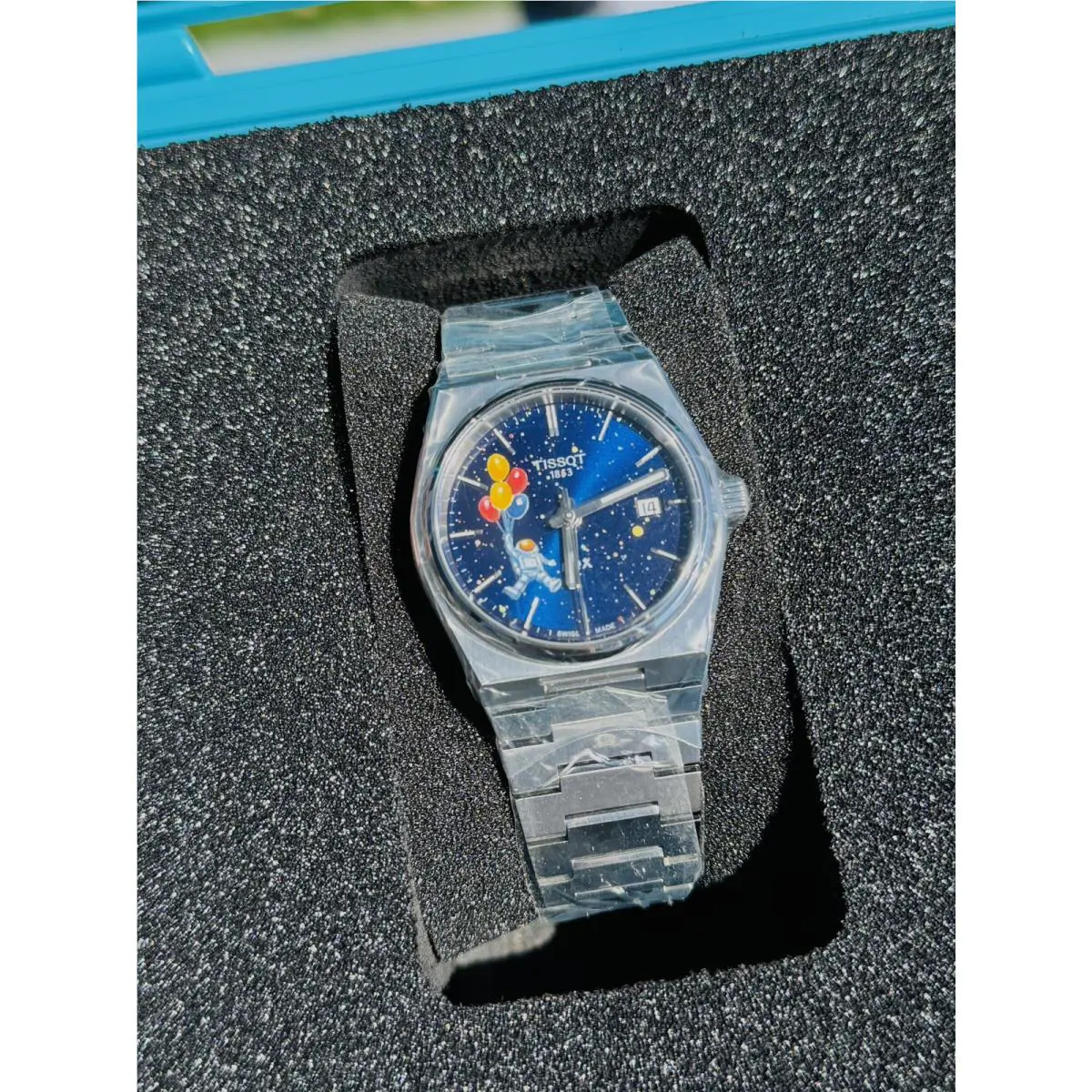 Ifl Watches Tissot Prx Spaceman Concept Quartz Date Watch Steel + Rubber Bands