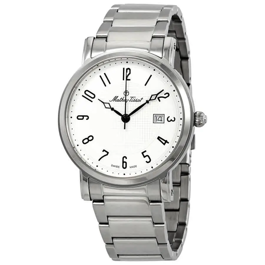 Mathey-tissot City Metal White Dial Men`s Watch HB611251MAG - Dial: White, Band: Silver-tone, Bezel: Silver-tone