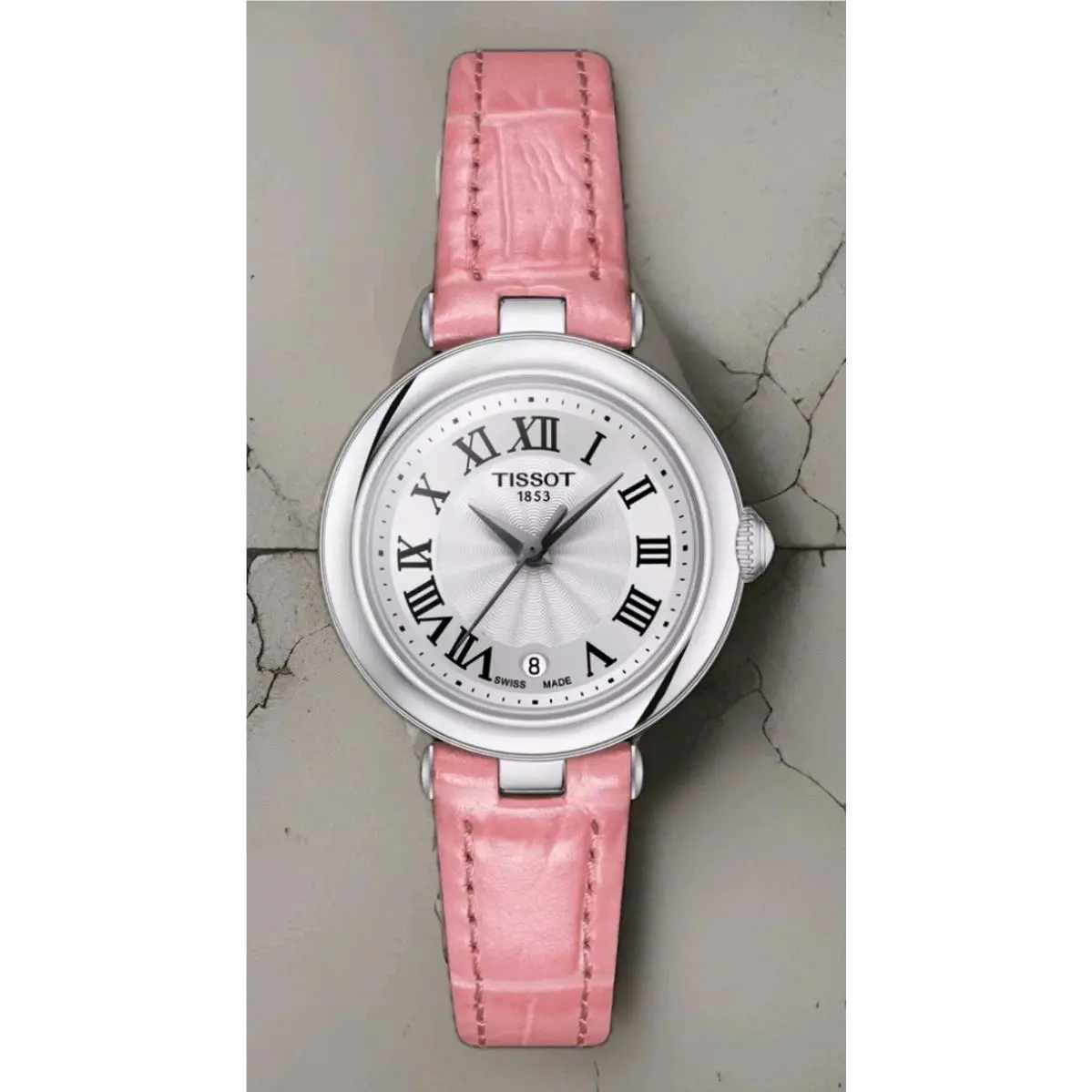 Tissot T126.010.16.013.01 Bellissima Ladies Quartz Watch Pink Leather Strap