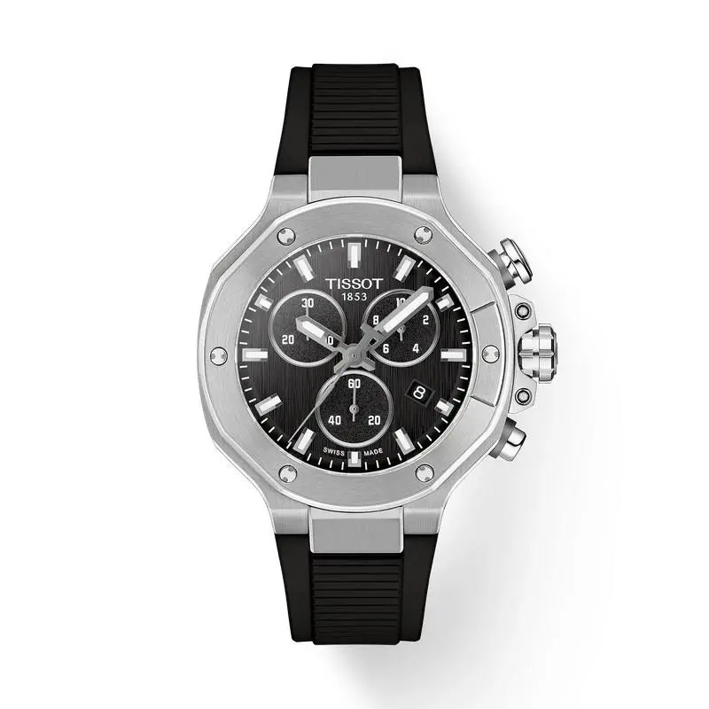 Tissot T-race 38mm Black Dial Black Rubber Band Watch T1418171705100