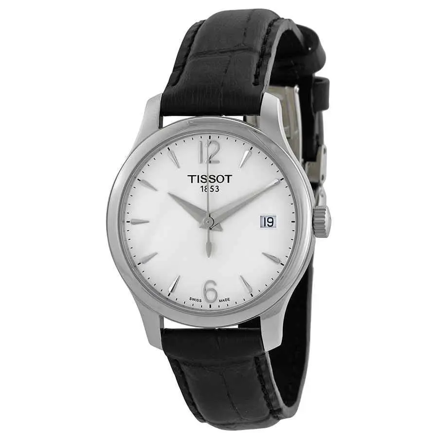 Tissot T-classic Tradition Silver Dial Ladies Watch T0632101603700 - Dial: Silver, Band: Black, Bezel: Silver