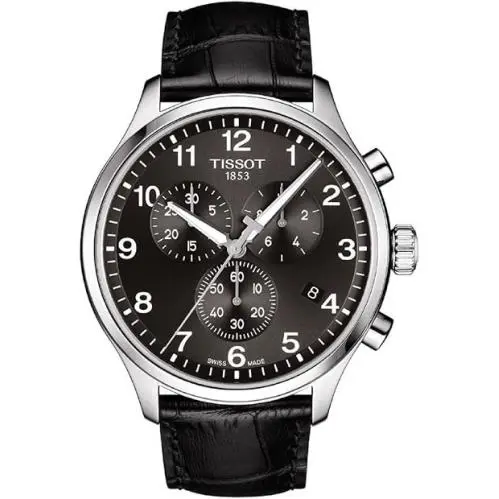Tissot T11661716057 Men`s Watch Chronograph Leather Band Analog