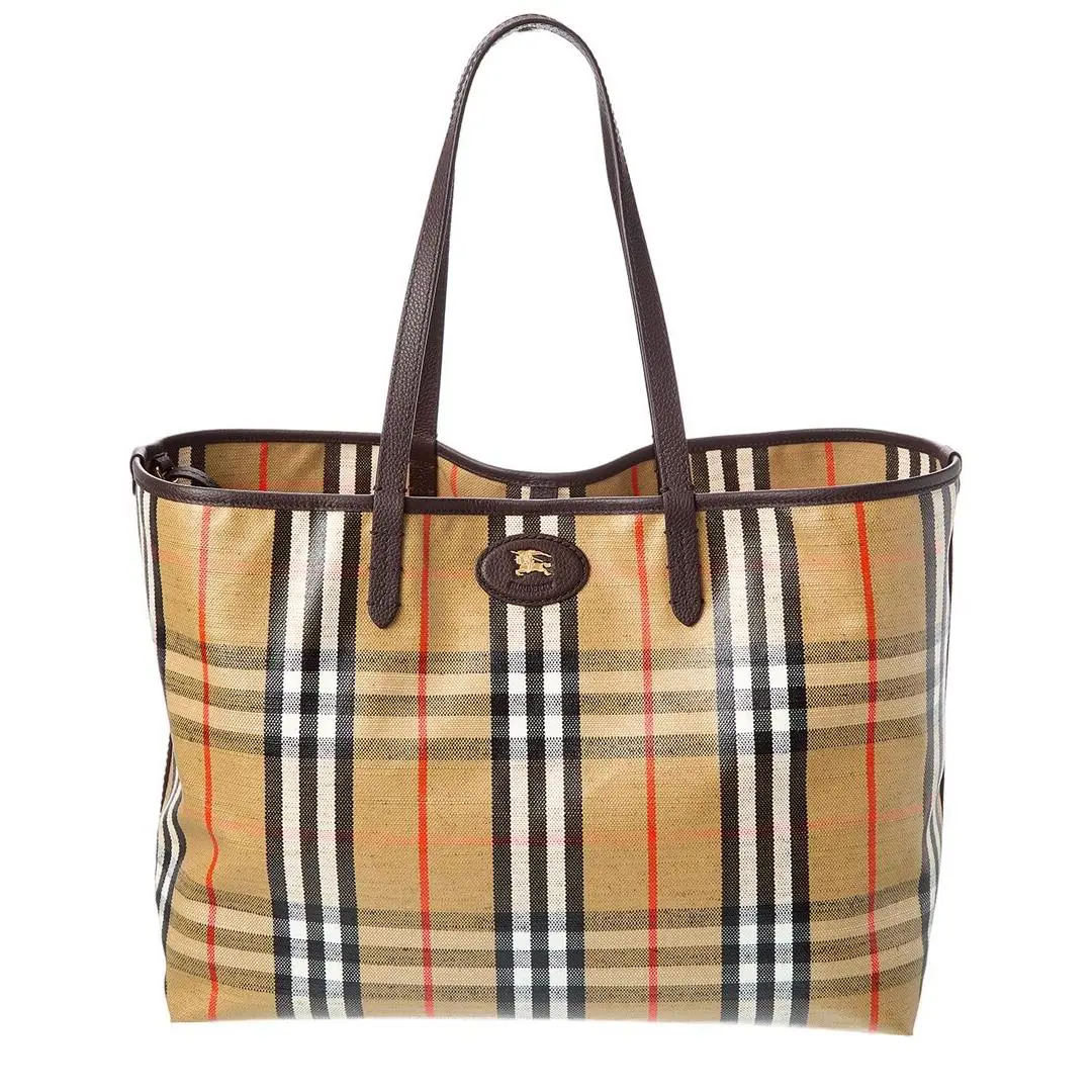 Burberry Highlands Medium Coated Canvas Tote Women`s Brown