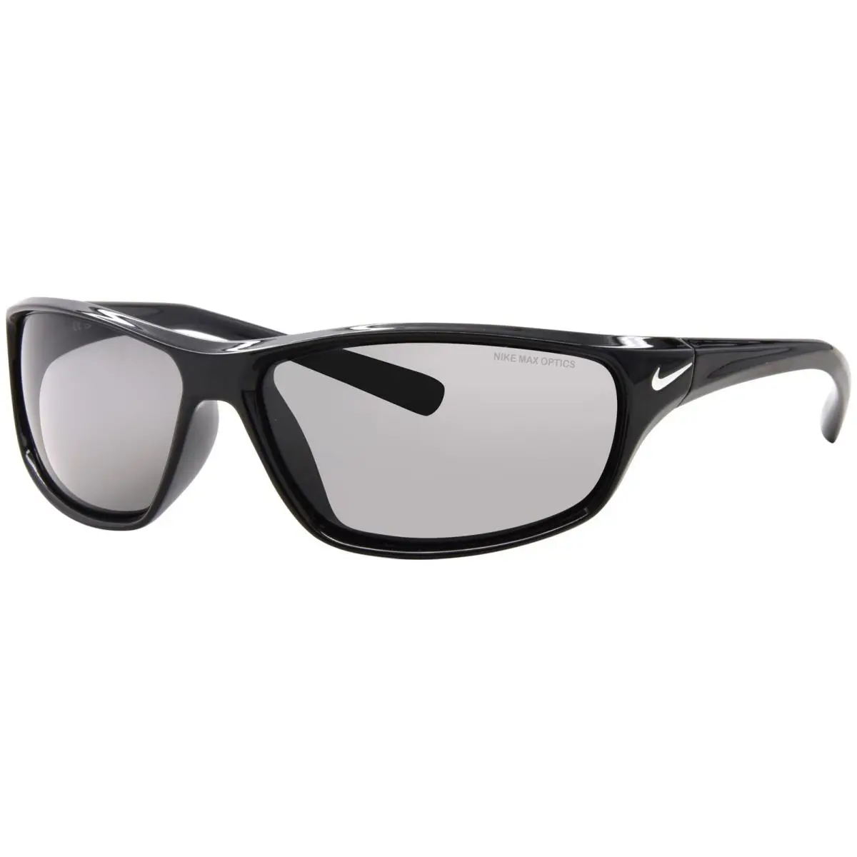 Nike Rabid FQ4765 007 Sunglasses Shiny Black/grey Rectangle Shape 63mm - Frame: Black, Lens: Gray