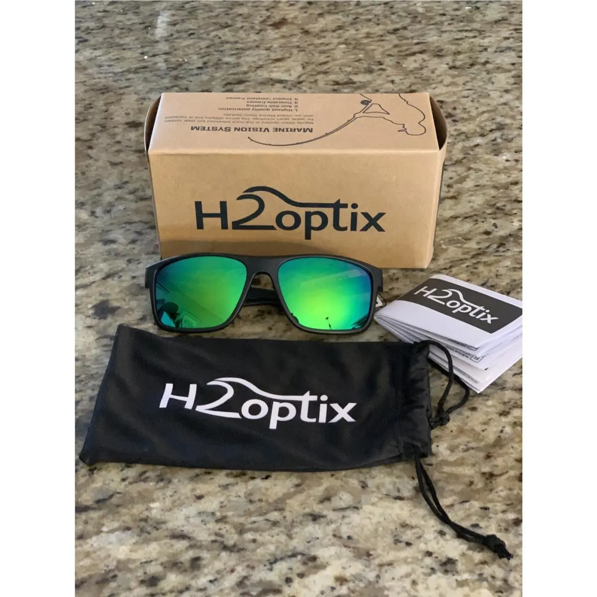 Bolle H2Optix Coronado H2029 Matte Black / Brown Green Flash Mirror Polar Sunglasses