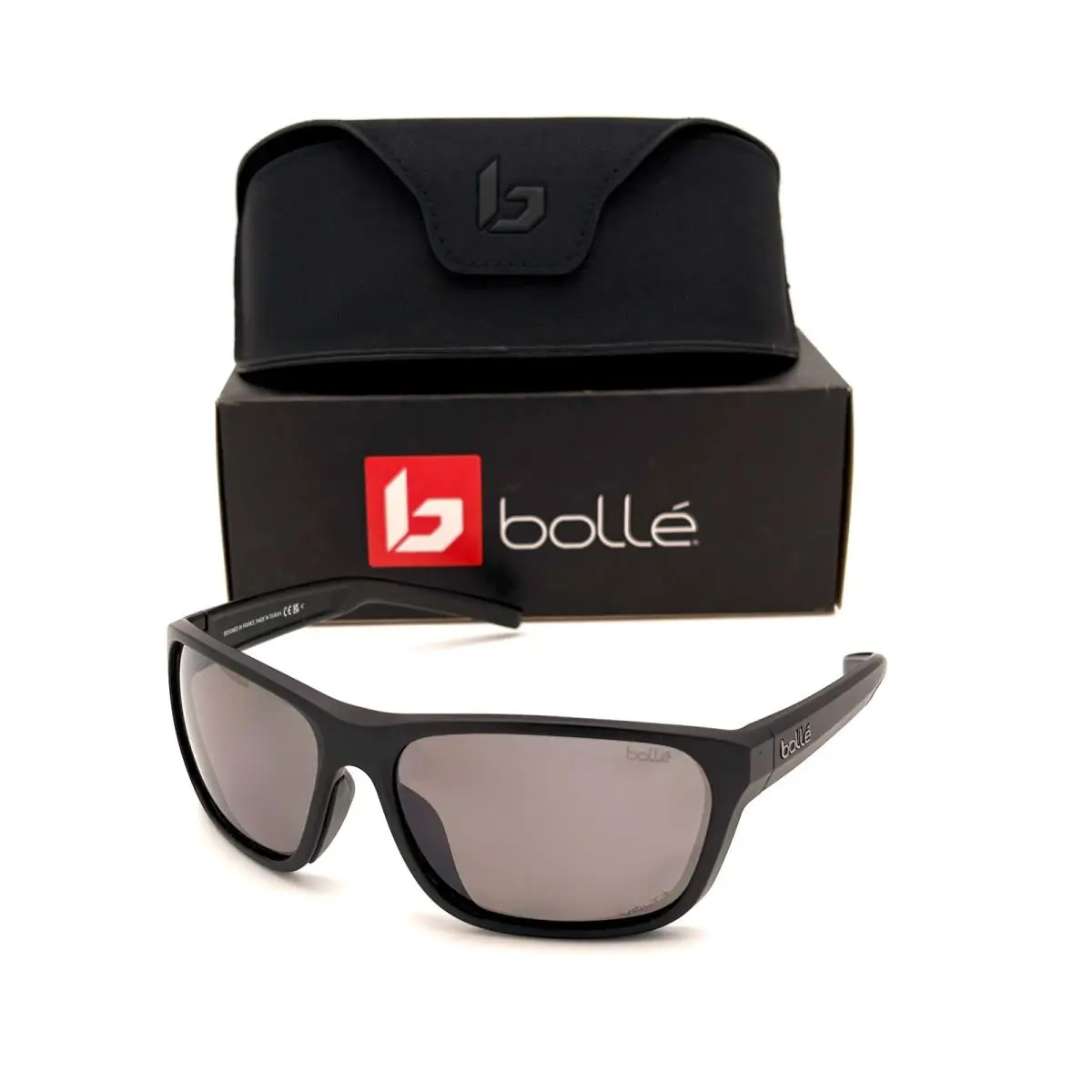 Bolle Strix Matte Black / Volt Gun Polarized 57mm Sunglasses - Frame: Matte Black, Lens: Volt Gun Polarized