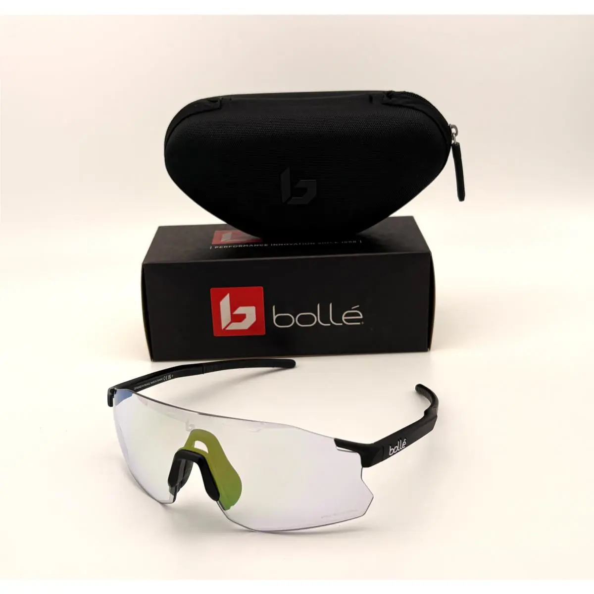Bolle Icarus Matte Black / Clear Green Sunglasses