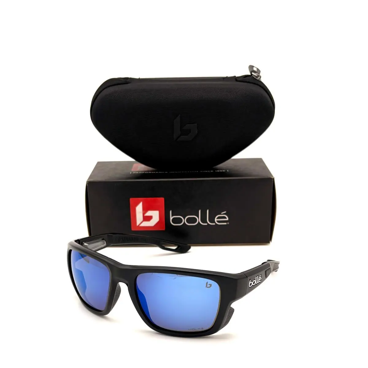 Bolle Airdrift Matte Black / Volt + Offshore Polarized 58mm Sunglasses - Frame: Matte Black, Lens: Volt + Offshore Polarized