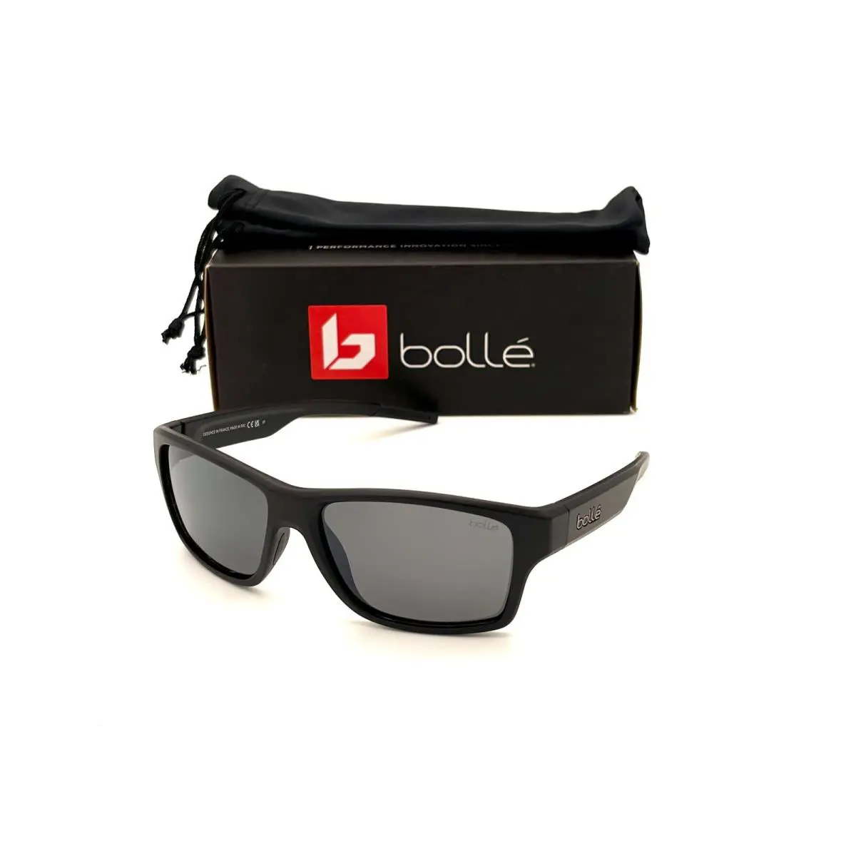 Bolle Status Matte Black / Gray Polarized 58mm Sunglasses - Frame: Matte Black, Lens: Gray Polarized