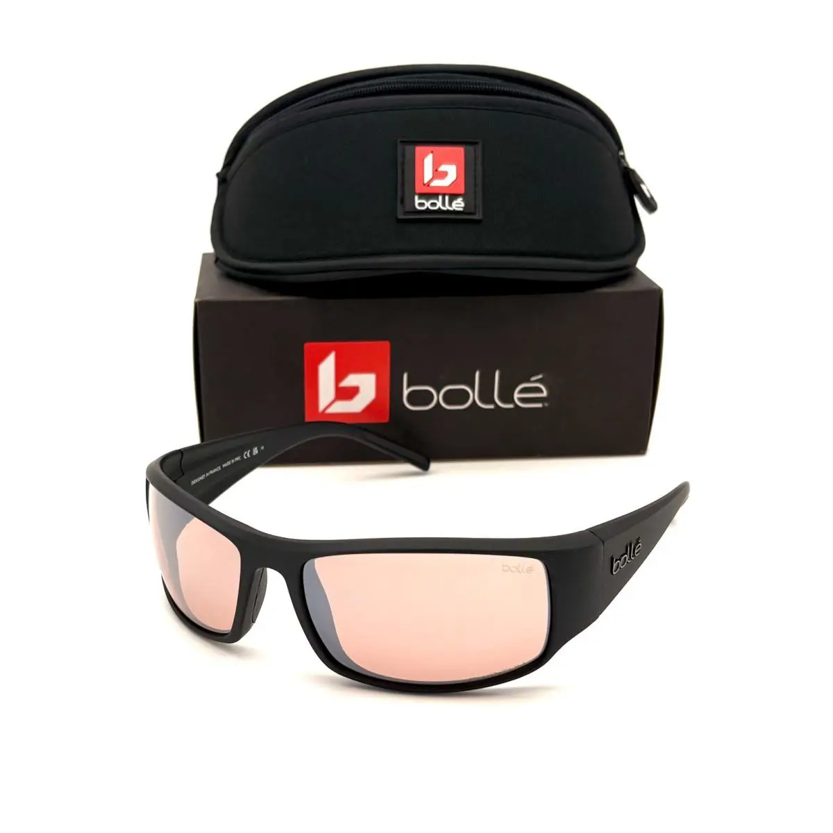 Bolle King Matte Black / Phantom Brown Gun Photochromic 63mm Sunglasses - Frame: Matte Black, Lens: Phantom Brown Gun Photochromic