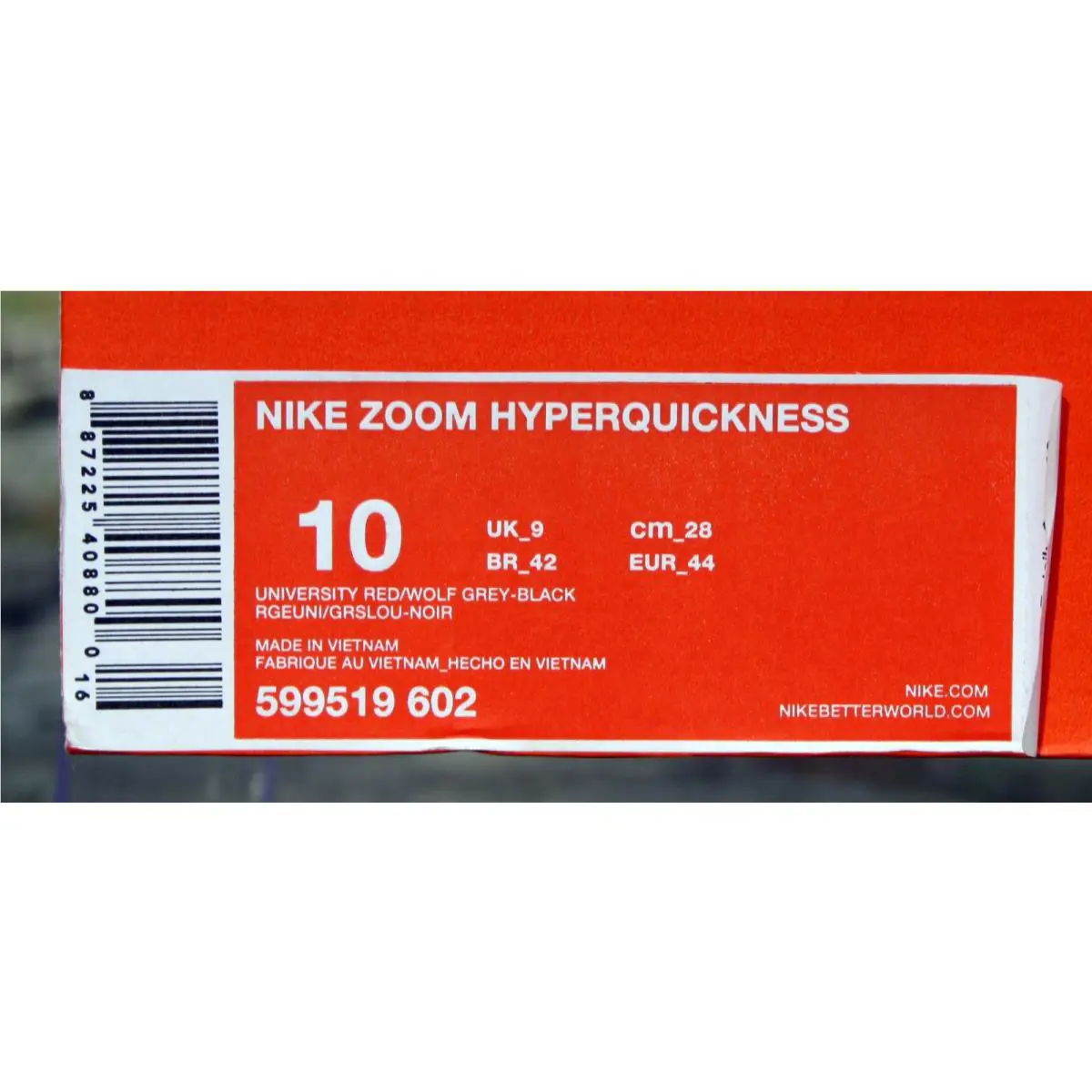 Nike shoes - Nike Zoom HyperQuickness - Zoom HyperQuickness - 599519-602 - University red/wolf grey/black (UPC: 887225408800) 7