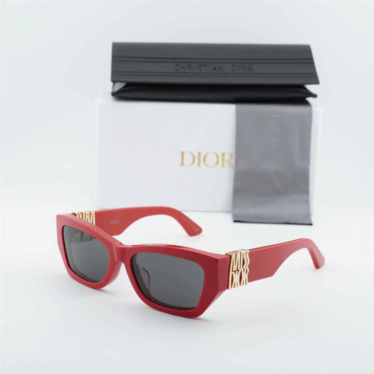 Missdior S1F 35A0 Shiny Red/smoke 56-17-140 Sunglasses by Dior