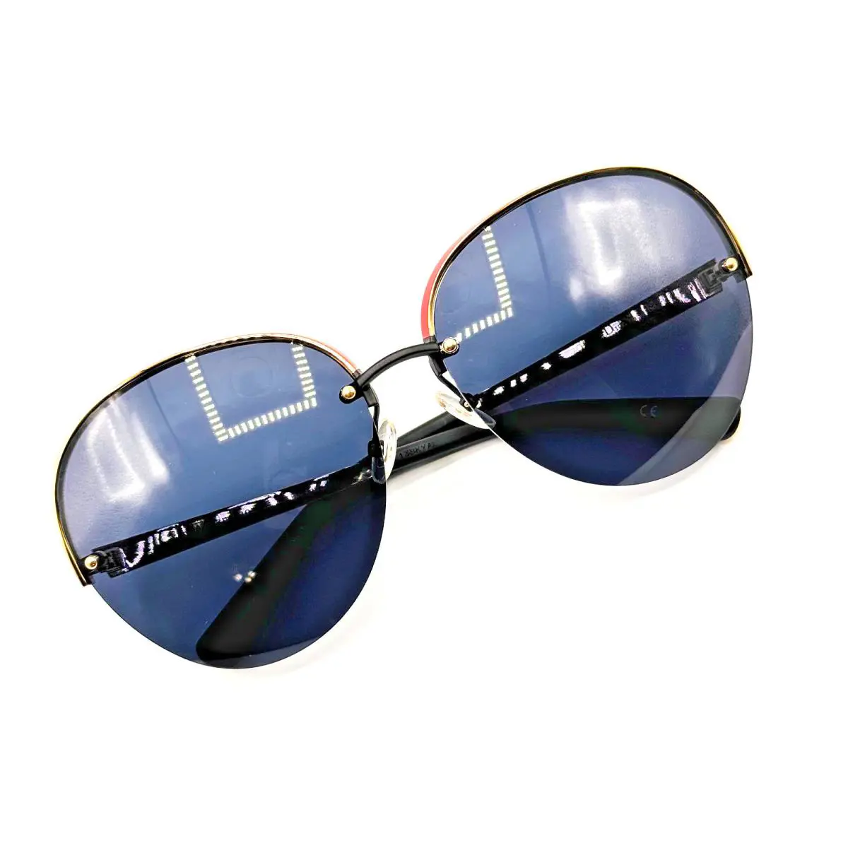 Sunglasses Superbe Rmu KU Red Round Frame Blue Lens Limited Edition 63mm by Dior