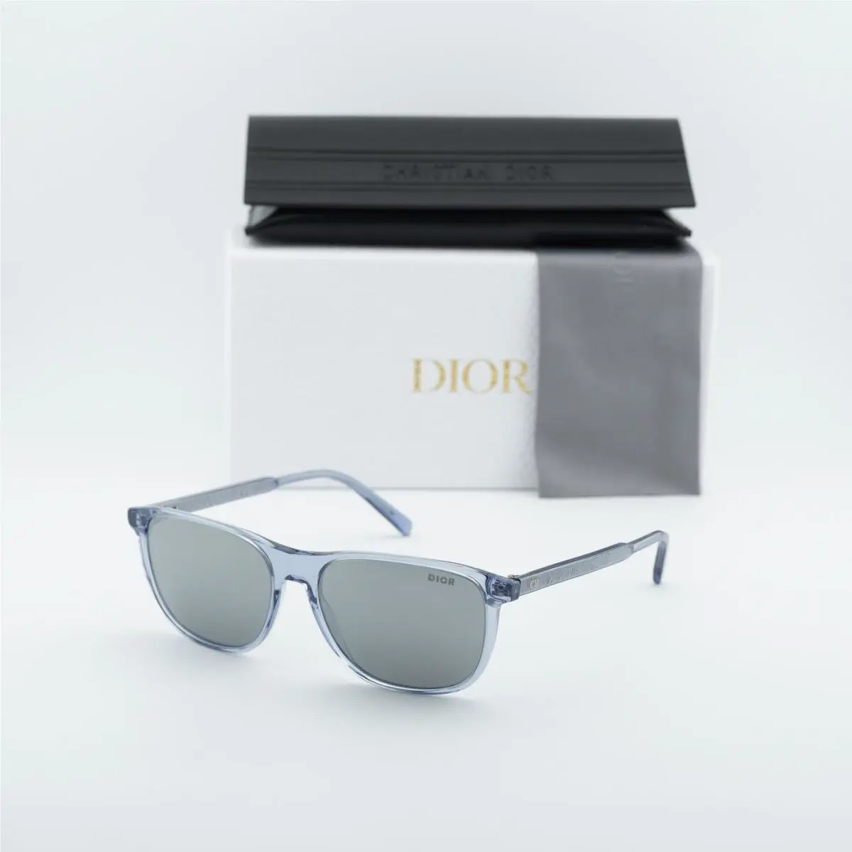 Indior S3I 80A4 Transparent Blue/silver Mirror 56-16-145 Sunglasses by Dior