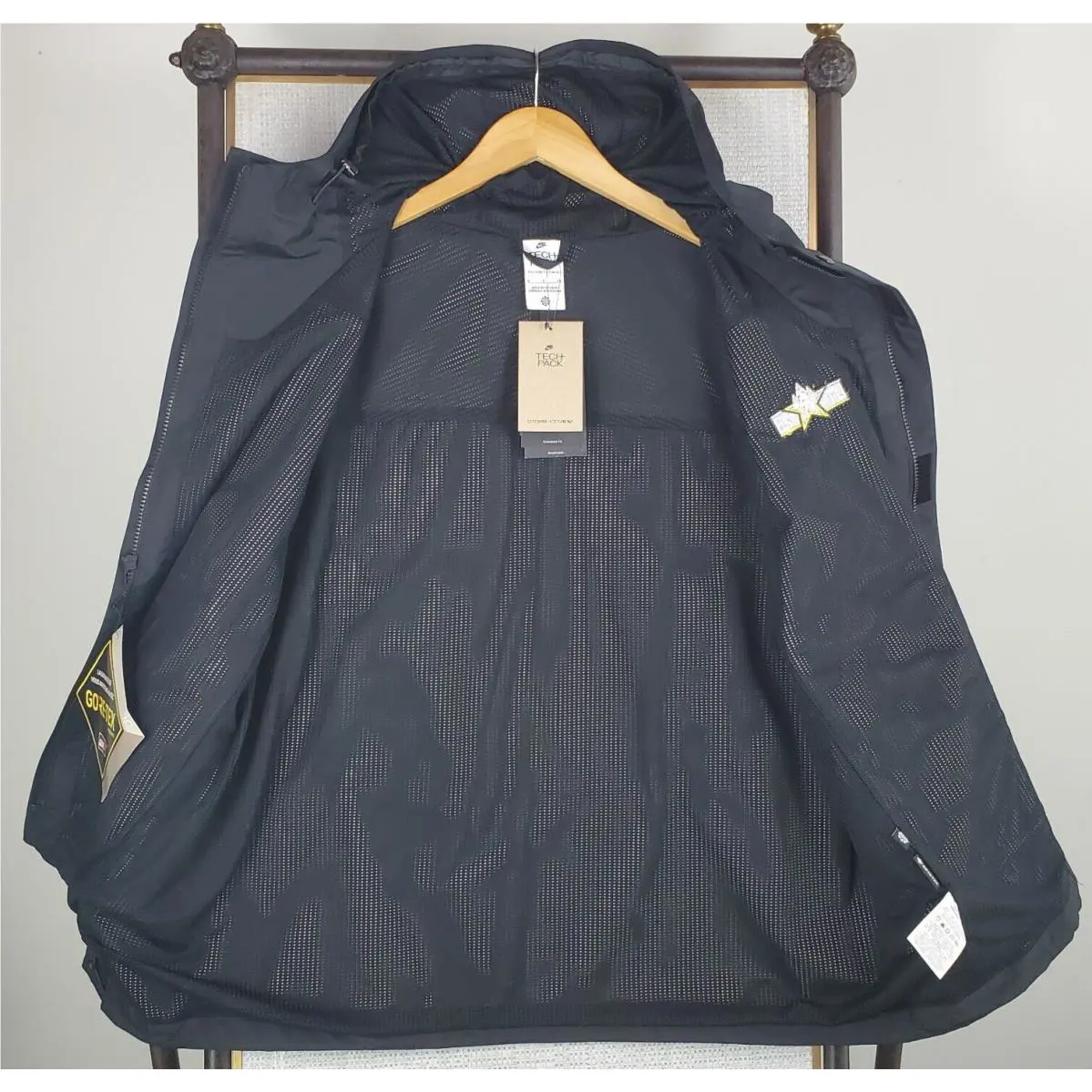 Nike clothing - golf casual jacket coat windbreaker swoosh nike fit full zip waterproof windproof vintage performance sportswear wicking breathable 2023 nba all star game storm fit advanvced goretex gore tex salt - Black 12