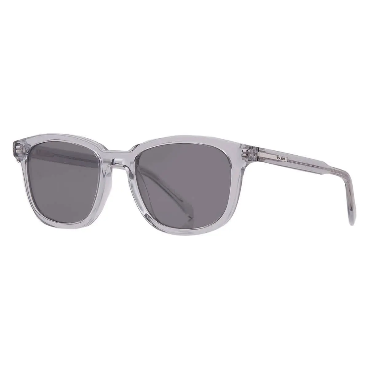 Prada Dark Grey Flash Silver Square Men`s Sunglasses PR A21S 19T175 53