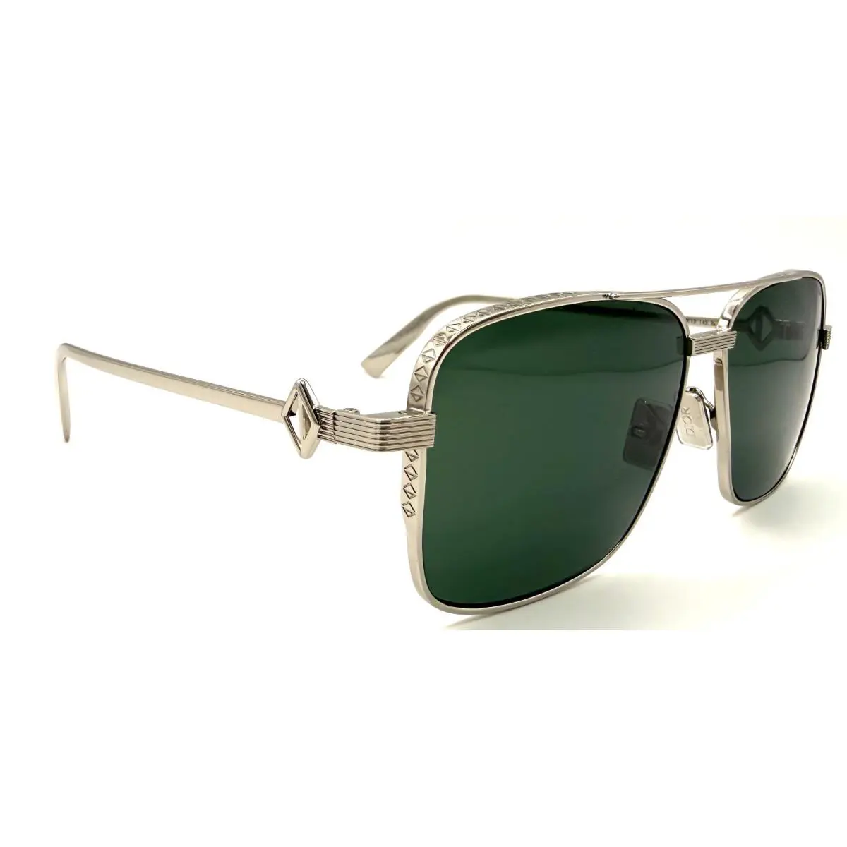 Christian Dior CD Diamond S9U F0C0 Shiny Silver / Green Rx Sunglasses 58-13-145