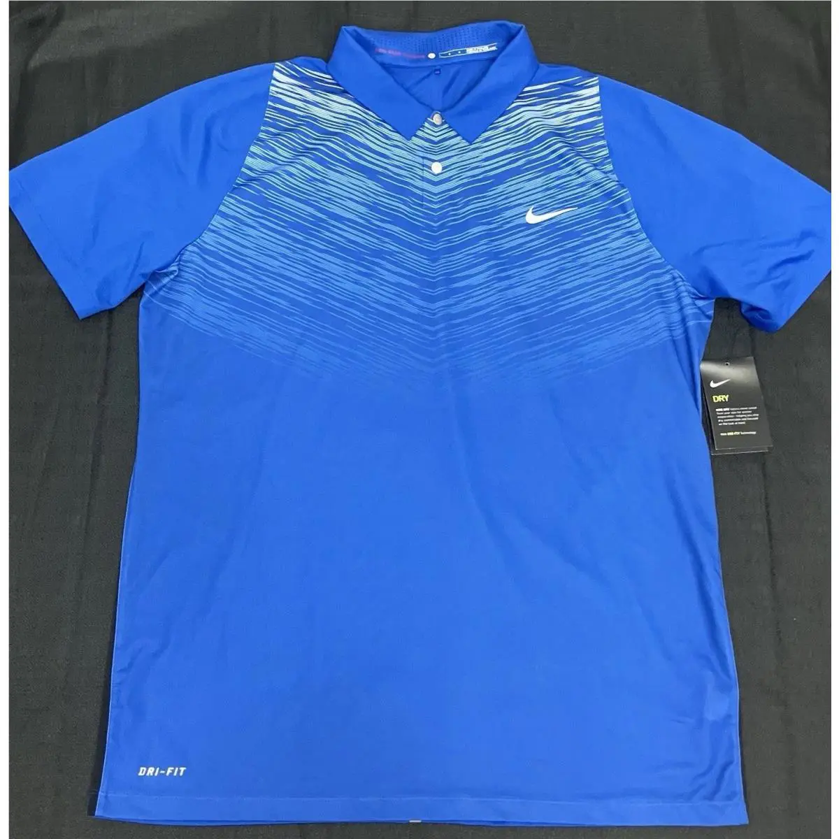 Nike clothing - Tiger Woods Velocity Max Fade Polo - Royal Sport Blue Reflective Silver 1
