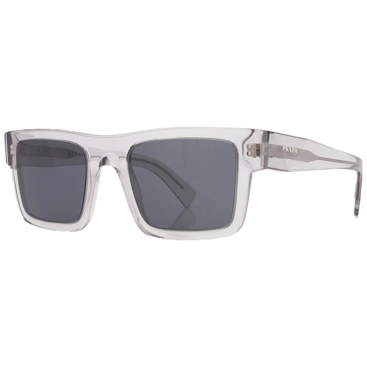 Prada Dark Gray Rectangular Men`s Sunglasses PR 19WS U4309T 52 PR 19WS U4309T 52