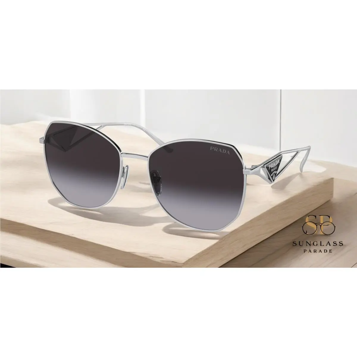 Prada PR 57YS 1BC5D1 Silver Grey Gradient 57 mm Women`s Sunglasses
