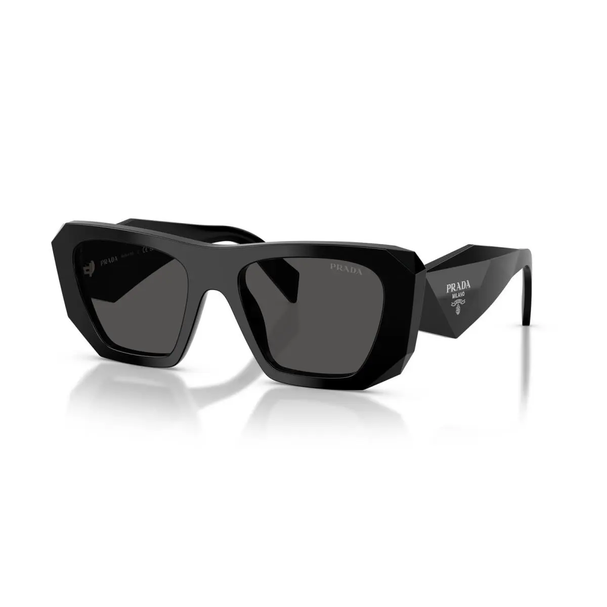 Prada PR B18S 16K08Z Sunglasses 53mm Black / Dark Grey Solid Lens