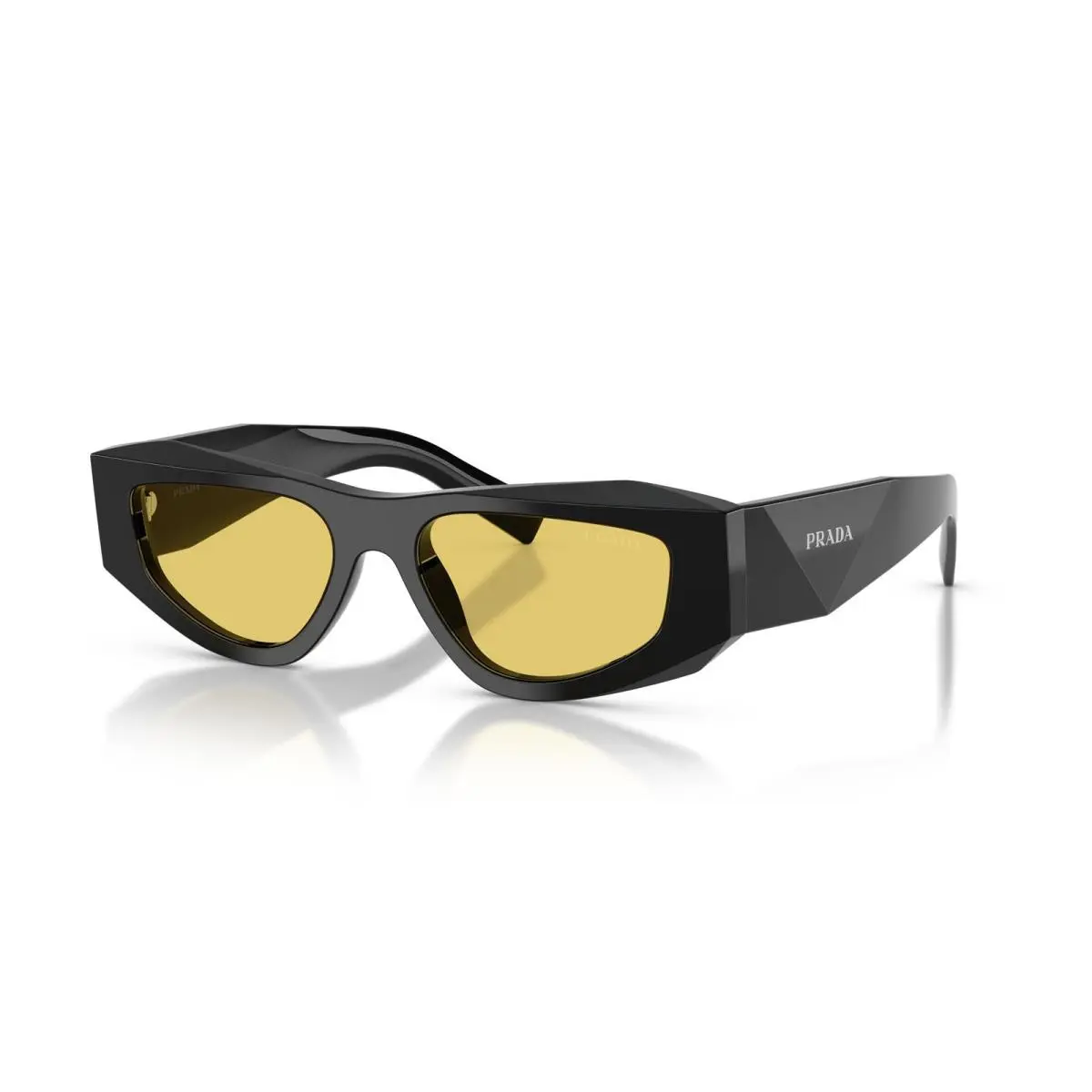 Prada PR B19S 16K455 Sunglasses 52mm Black / Yellow Lens