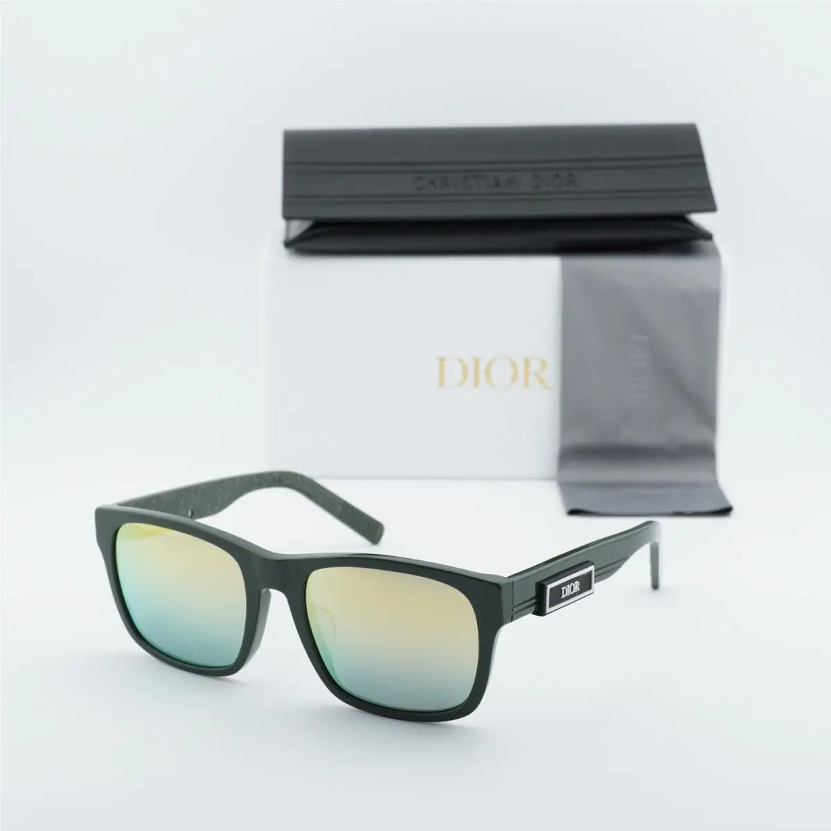 DIORB23 S2F 55H7 Dark Green/green Mirror 58-20-145 Sunglasses by Dior