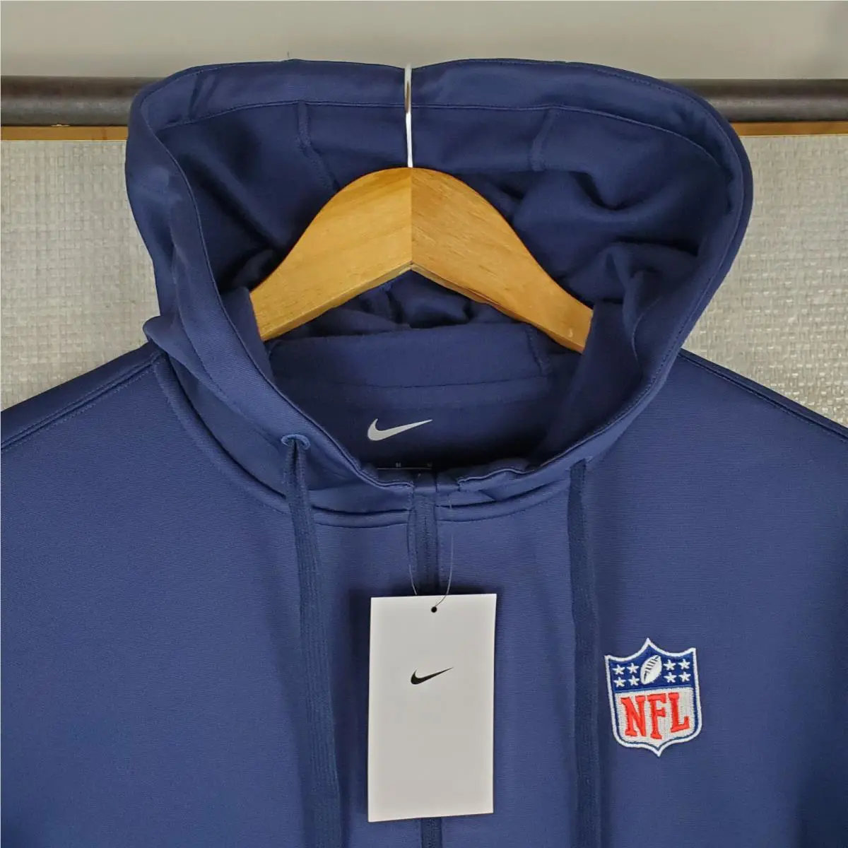 Nike clothing - golf casual jacket coat windbreaker track jacket warmup drifit mes size nfl football wind water resistant stretchy breathable Moisture Wicking nfl quaker oats chest length hoody hoodie dri-fit - Blue 19