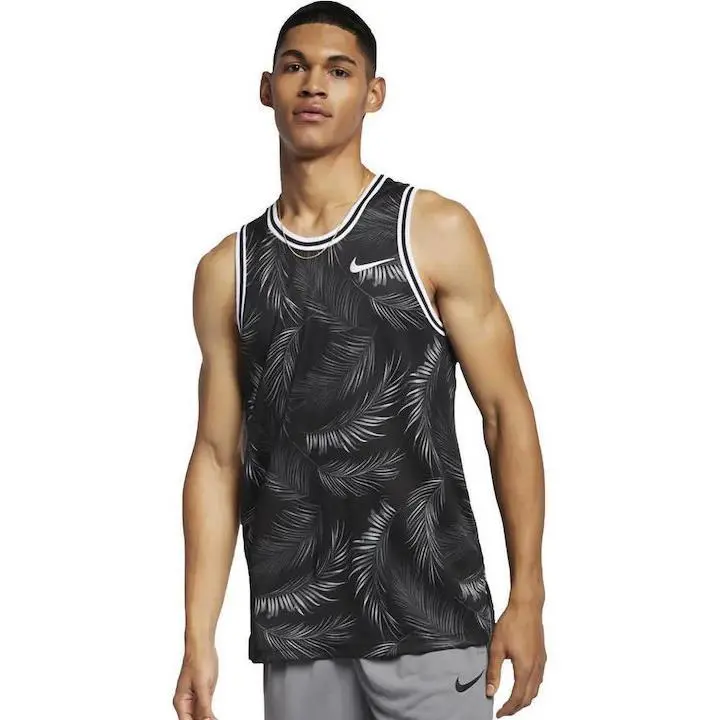 Nike Jersey Mens L Dna Floral Dri-fit Black Basketball Tank Dry Retro AJ3536-010 - Black, Nike Number: 010