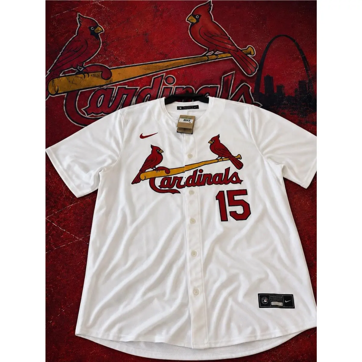 Nike Mens Cooperstown Collection St. Louis Cardinals Tim Mccarver 15 Jersey XL