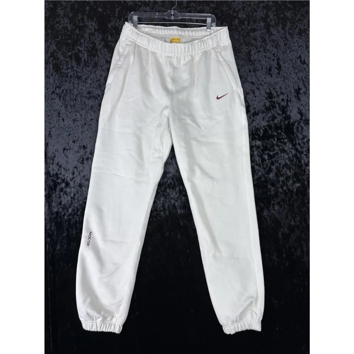 Nike Nocta Tech Fleece Pants Mens L Cream Logo Drawstring Athletic Joggers