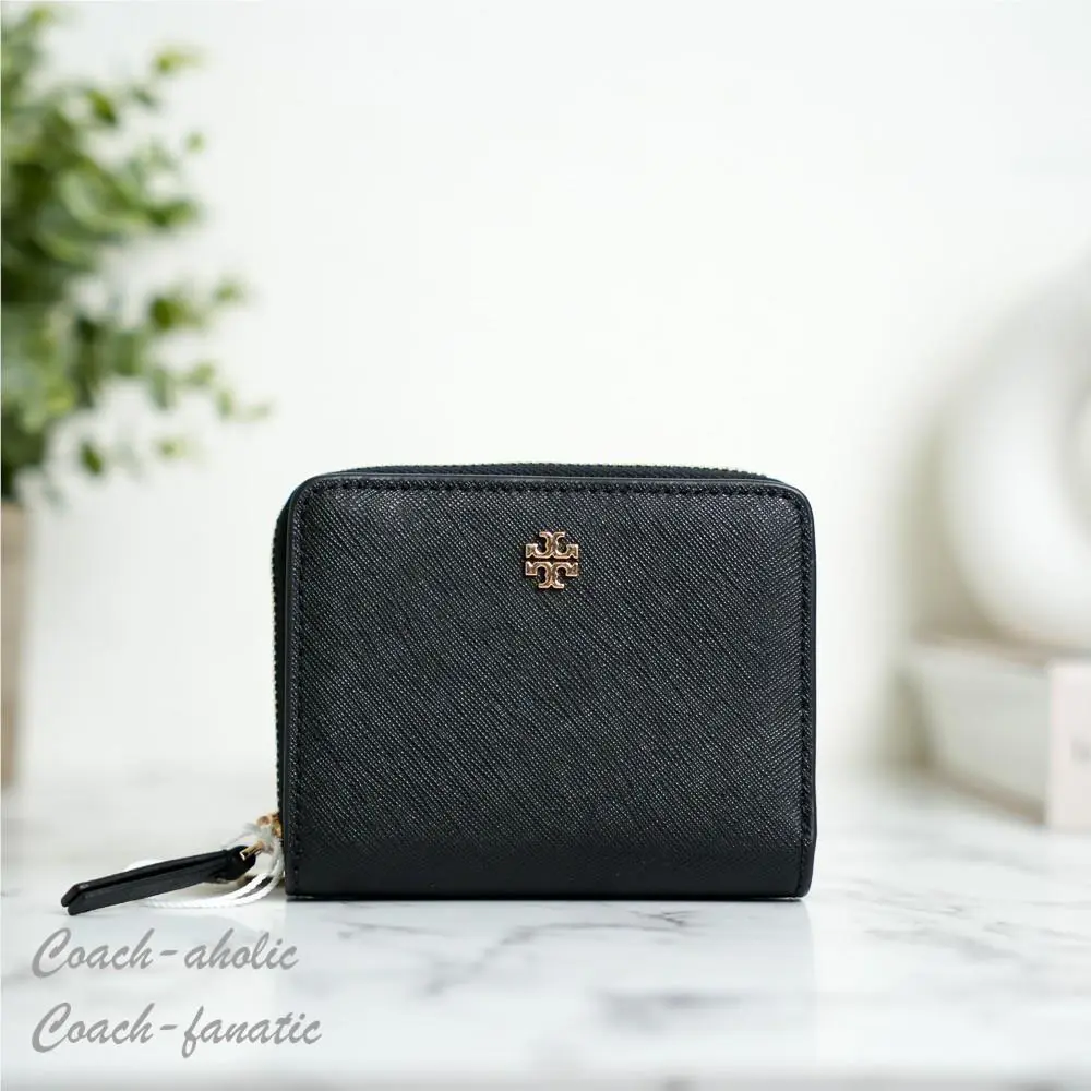 Tory Burch Emerson Mini Saffiano Leather Wallet in Black 147606