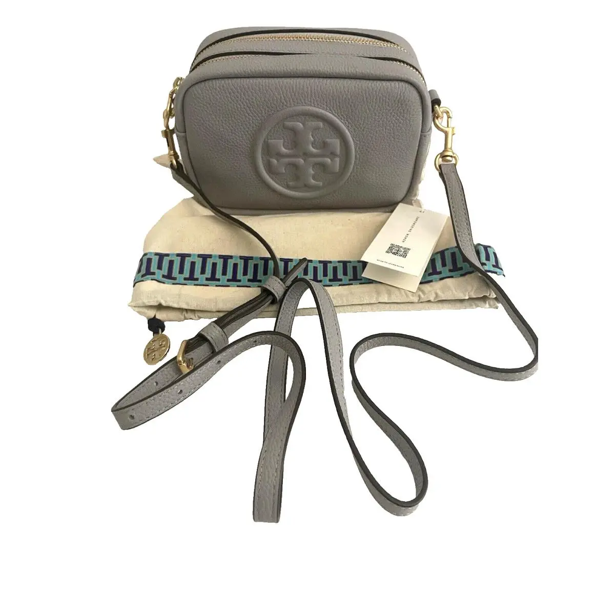Perry Bombe Mini Shoulder Camera Bag Bay Gray 55691 0622 TB by Tory Burch