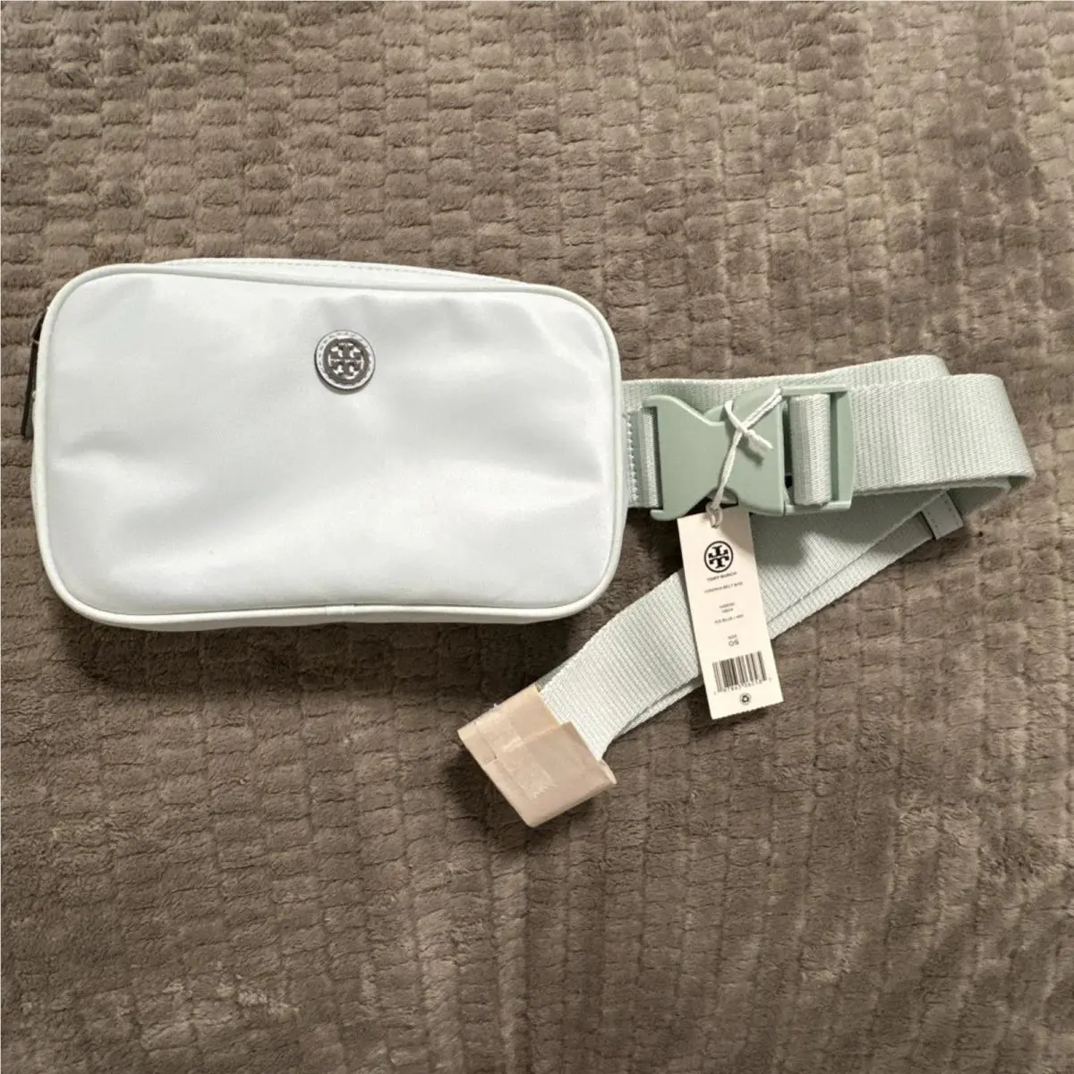 Tory Burch Virginia Nylon Belt Bag In Ice Blue