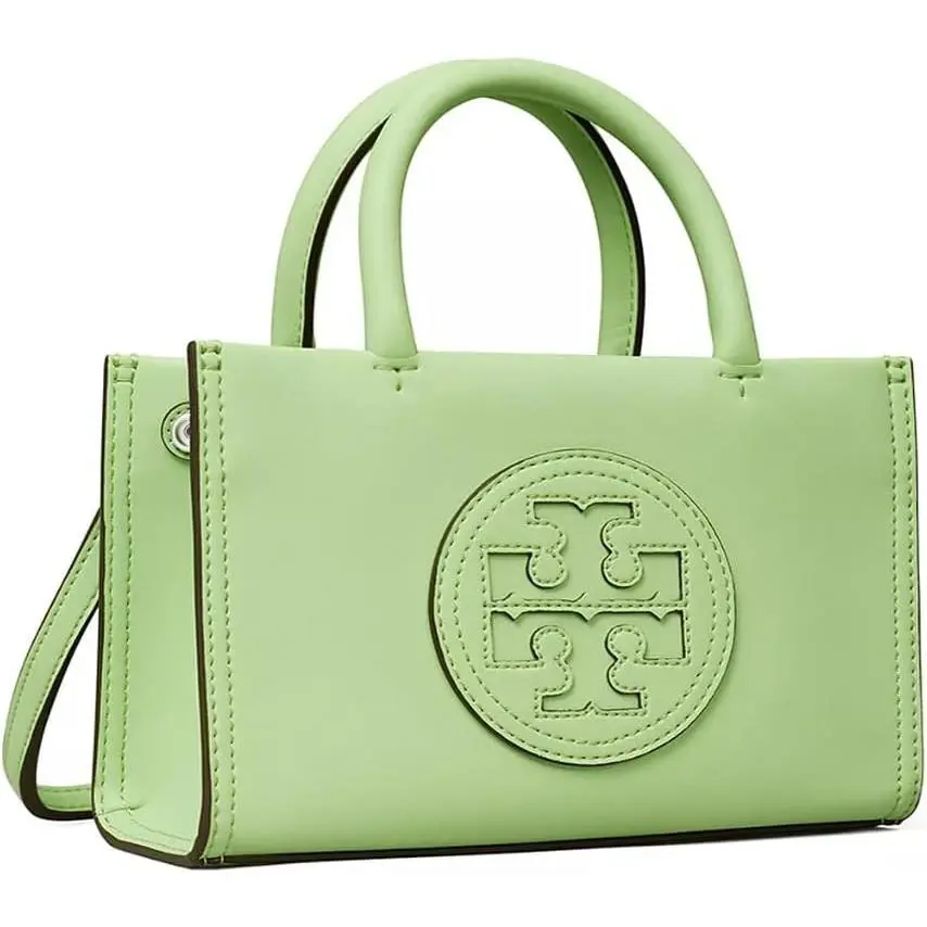 Tory Burch Womens Mint Green Ella Bio Leather Tote Handbag Purse Small TB-125