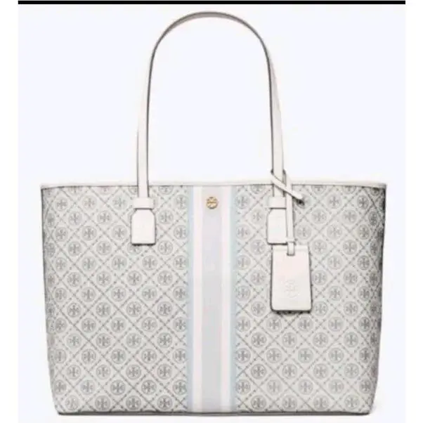 Tory Burch T Monogram Coated Canvas Tote Bag Size Large
