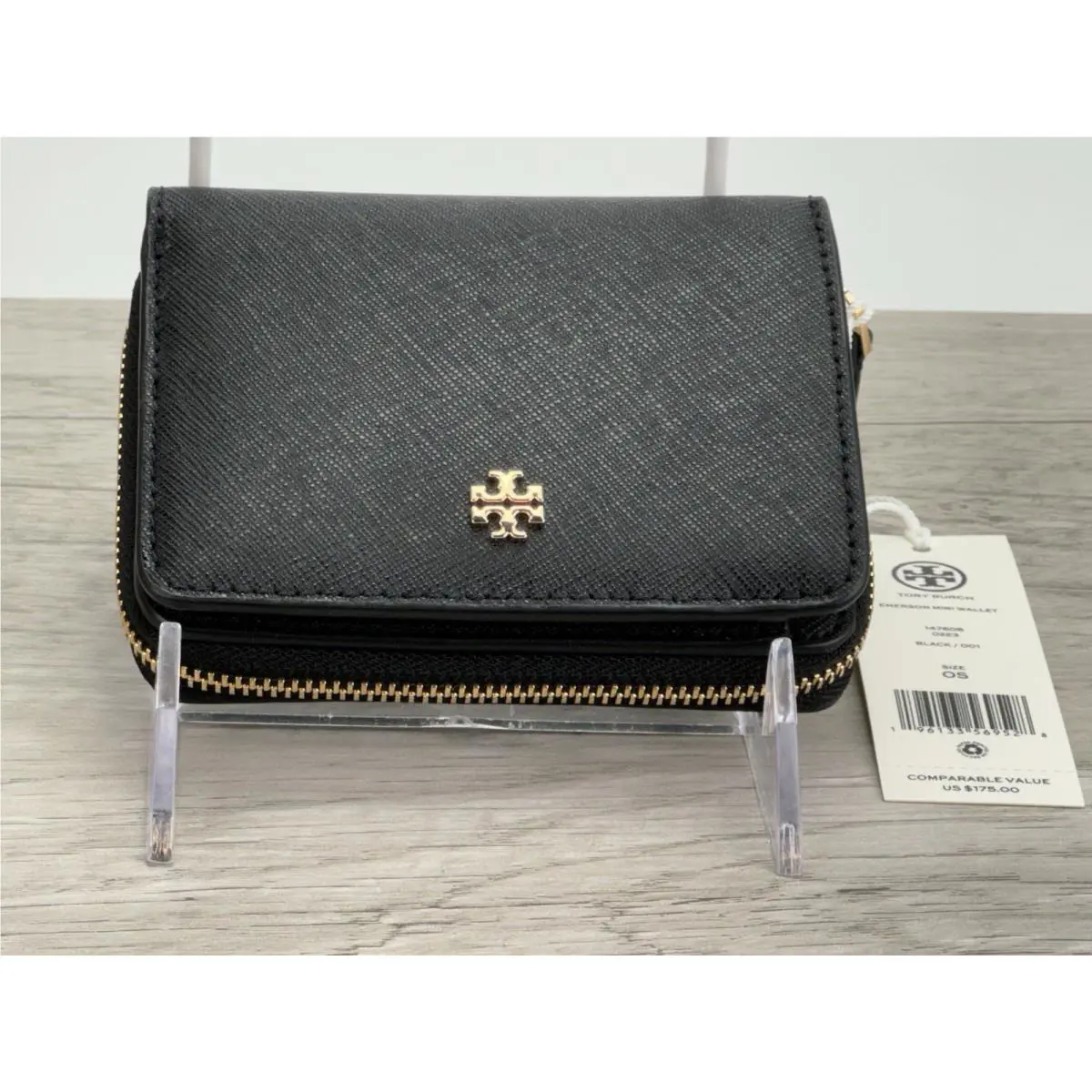 Tory Burch Emerson Mini Saffiano Leather Wallet in Black 147606