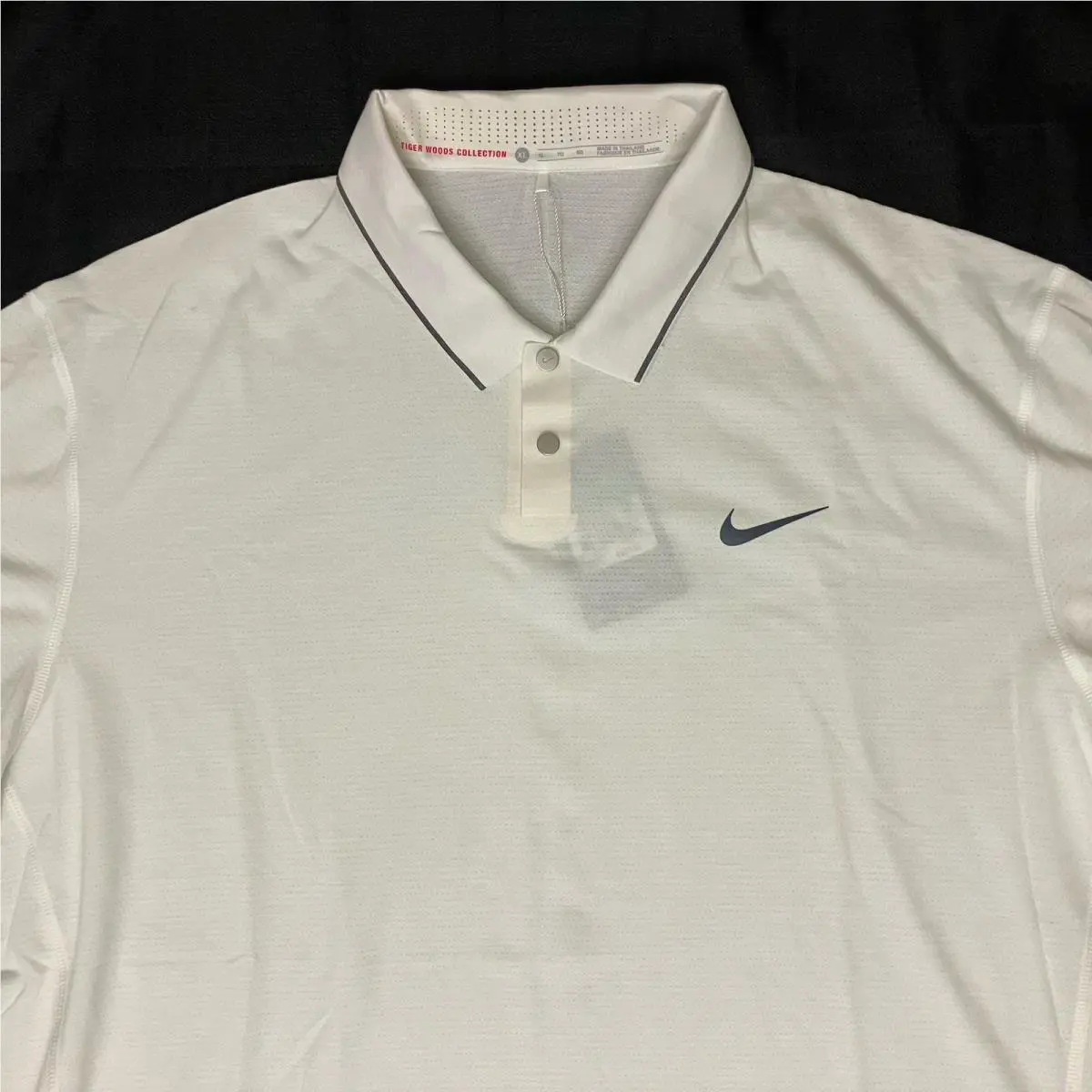 Nike clothing - Tiger Woods TW Kimono Heather Mesh Polo - 726187 - Pure Platinum White Silver 9
