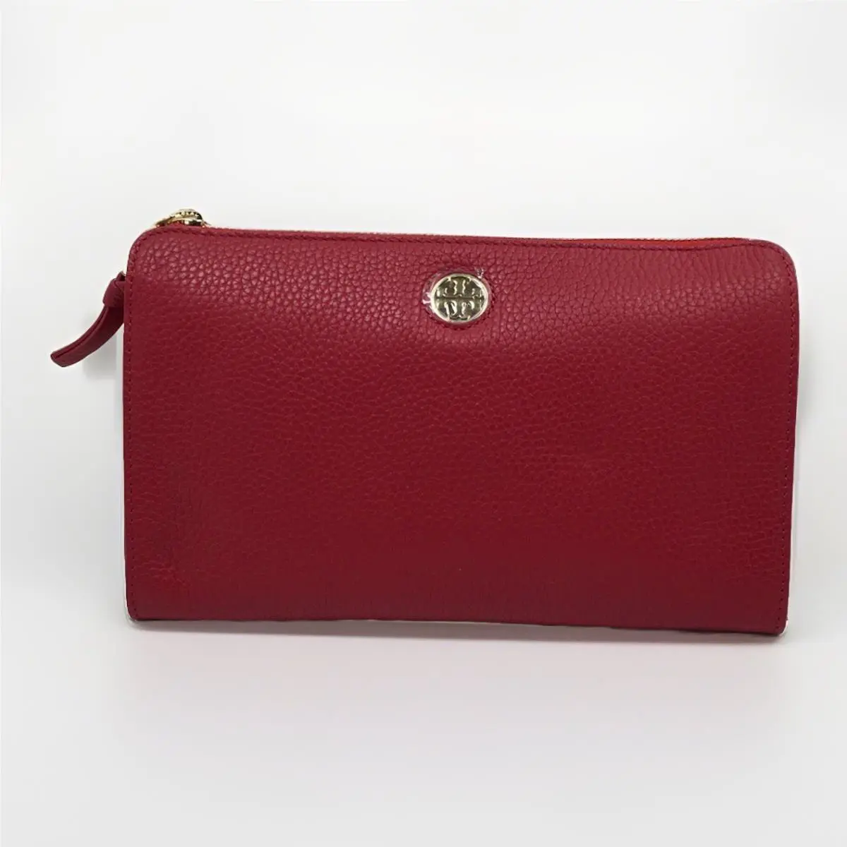 Tory Burch Kir Royale Brody Pebbled Crossbody Bag/wallet In Red