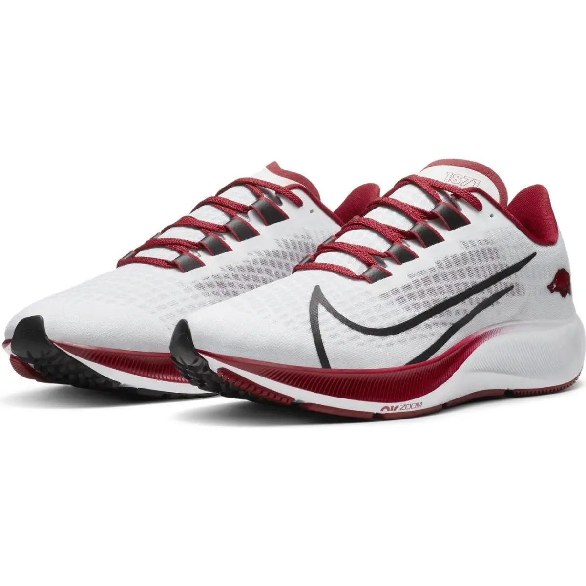Men Sz 8.5 Nike Air Zoom Pegasus 37 Arkansas Razorbacks Shoes Max cz5379 100 97 - White