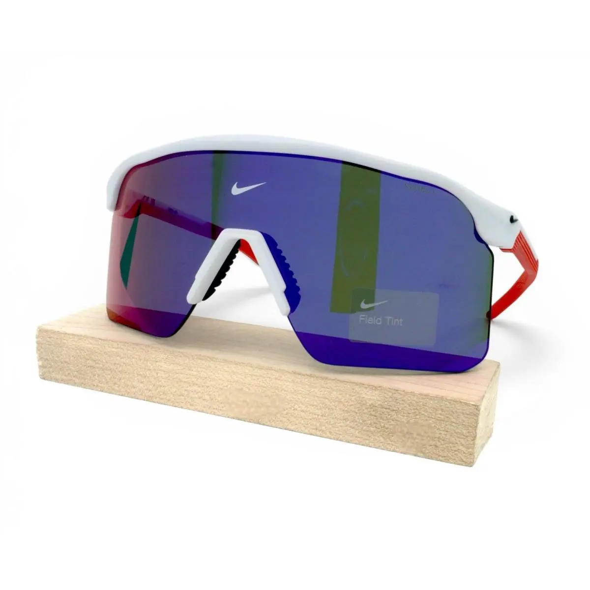 IH0899-100 Mens Nike Expedition Shield Team Sunglasses - Frame: White/University Red