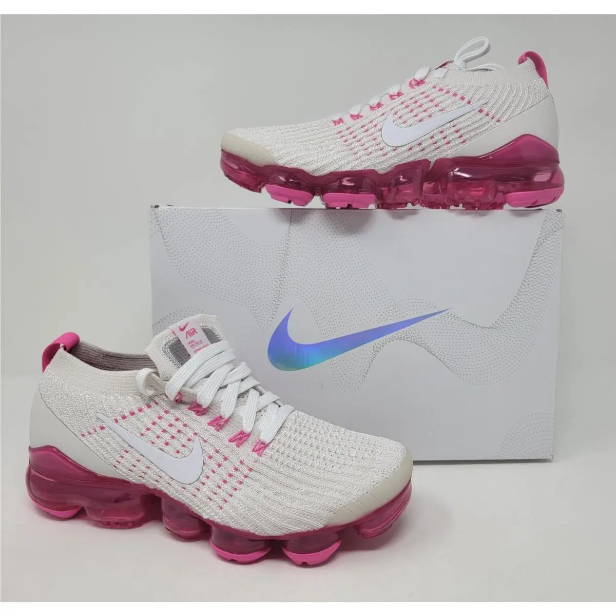 Nike Air Vapormax Flyknit 3 Phantom/white-laser/fuchsia-pink AJ6910-005 Size 7.5